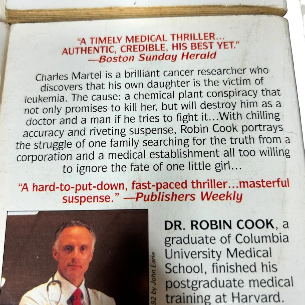 Vtg Robin Cook Medical Thriller Paperback Book Lot 5 Outbreak Vector Fever More